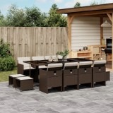 Cumpara ieftin Gossi set mobilier de gradina, 13 piese, maro, cu perne, poliratan