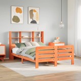 VidaXL Cadru de pat fără saltea, maro ceruit 140x200 cm lemn masiv pin