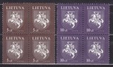 LITUANIA 1994 UZUALE BLOCURI DE 4 TIMBRE MNH, Nestampilat