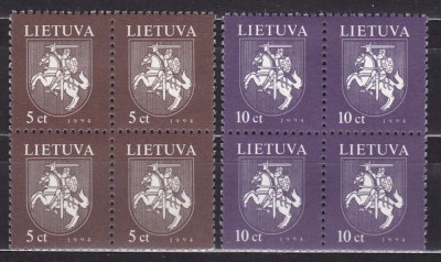 LITUANIA 1994 UZUALE BLOCURI DE 4 TIMBRE MNH foto