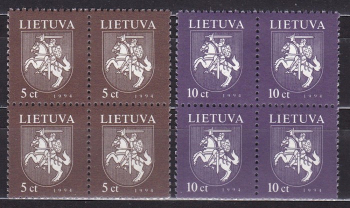 LITUANIA 1994 UZUALE BLOCURI DE 4 TIMBRE MNH