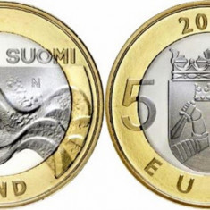 Finlanda moneda comemorativa 5 euro 2013 - Centrala Hidroelectrica - UNC