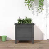 Cumpara ieftin Jardinieră de grădină, gri, 40x40x39 cm, lemn masiv pin