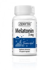 Melatonin 3 mg Supliment alimentar cu melatonina pentru reducerea tulburarilor de somn. 3 mg cps, 30 capsule