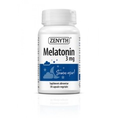 Melatonin 3 mg Supliment alimentar cu melatonina pentru reducerea tulburarilor de somn. 3 mg cps, 30 capsule