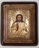 Icoana pe lemn, Kiot. Isus Pantocrator, sec 19, doc aut. si exp. 30,5cm x 26cm