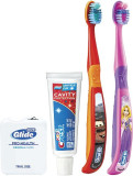 Set Igiena Orala, Crest, 3D White, pentru Copii, Periuta Oral-B, Pasta Crest 24gr, Ata Dentara Glide 4m