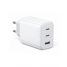 Incarcator Super Fast Charge 3in1 porturi USB-C TYPE-C USB-A 65W alb foto