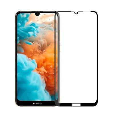 Folie sticla securizata Huawei Y6 2019, 9D, Full Glue, Negru foto