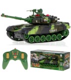 Tanc militar de jucarie RC 9993 2.4 GHz, cu telecomanda si camuflaj forestier, Oem