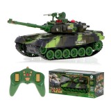 Tanc militar de jucarie RC 9993 2.4 GHz, cu telecomanda si camuflaj forestier