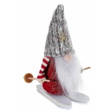 Figurina Mos Craciun textil multicolor cm 8x12x15 H