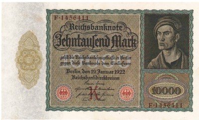 Germania 10 000 10000 Mark 1922 P-70 Seria 1456411 foto