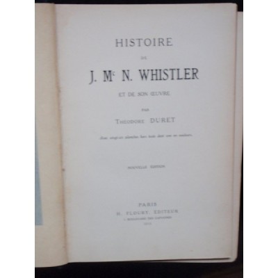 HISTOIRE DE J.Mc.N. WHISTLER - THEODORE DURET foto
