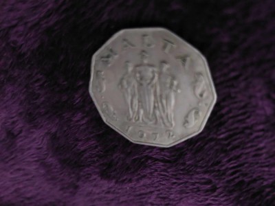 Moneda veche argintie=Malta 50 cents 1972=de colectie foto