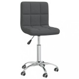 vidaXL Scaun de birou pivotant, gri &icirc;nchis, material textil