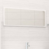 Oglindă de baie, alb extralucios, 90x1,5x37 cm, PAL, vidaXL