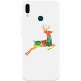 Husa silicon pentru Huawei Y9 2019, Colorful Reindeer Jump Illustration