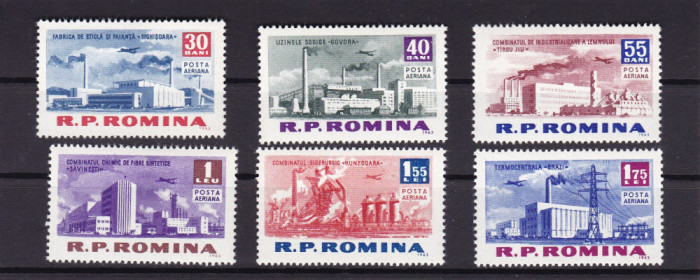 ROMANIA 1963 LP 558 CONSTRUCTII ALE SOCIALISMULUI IN R.P.R. SERIE MNH