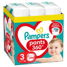 Scutece Pants Stop&amp;Protect XXL Box Nr.3 pentru 6-11 kg, 204 bucati, Pampers