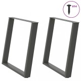 VidaXL Picioare de masă &icirc;n formă de U, 2 buc., antracit, 80x(72-73) cm, oțel