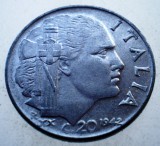 1.839 ITALIA WWII VITTORIO EMANUELE III 20 CENTESIMI 1942 R MAGNETIC, Europa
