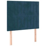 Cumpara ieftin Tablie de pat albastru inchis 100x5x118/128 cm catifea