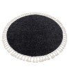 Covor Berber 9000 cerc gri Franjuri shaggy, cerc 120 cm