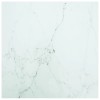 VidaXL Blat masă alb 50x50 cm 6 mm sticlă securizată design marmură