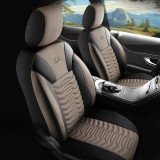Set Huse Scaune Auto pentru Audi A4 - Panda Paris, negru bej, 11 piese