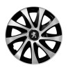 Set 4 capace roti Drift exrta Gri-Negru R15 pentru gama auto Peugeot, Autohelix MSA