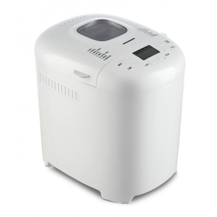 Masina de paine Pastrychef Heinner, 550 W, 15 programe, 700-900 g, afisaj LCD, 3 setari de rumenire, Alb