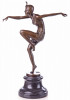Dansatoare Art Deco- statueta din bronz pe soclu din marmura PAB004, Nuduri