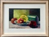 Tablou pictor rom&acirc;n, Natura Statică cu Fructe, Pictura &icirc;n ulei, inramat 33x44cm, Natura statica, Realism