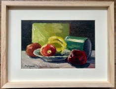 Tablou pictor rom&acirc;n, Natura Statică cu Fructe, Pictura &icirc;n ulei, inramat 33x44cm