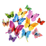 Set 12 fluturi decorativi de pus pe perete 3D cu magnet ieftini decoratiuni