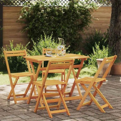 Set Bistro Pliabil din 5 Piese Lemn Solid de Acacia foto