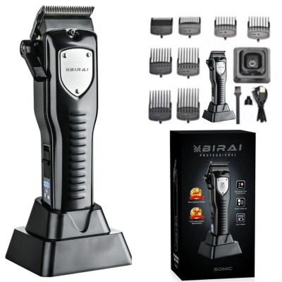 Masina De Tuns Profesionala BIRAI Sonic cu Acumulator, Stand de Incarcare, Motor Puternic 7000 RPM, LED, Incarcare Super Rapida USB, Rezistenta La Apa foto