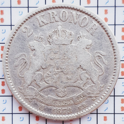 1040 Suedia 2 kronor 1878 Oscar II (1872-1907) km 742 argint foto