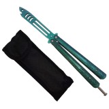 Cumpara ieftin Briceag Fluture Antrenament IdeallStore&reg; Shark Pray, Otel Inoxidabil, 24cm, Verde, Lama Neascutita, Balisong