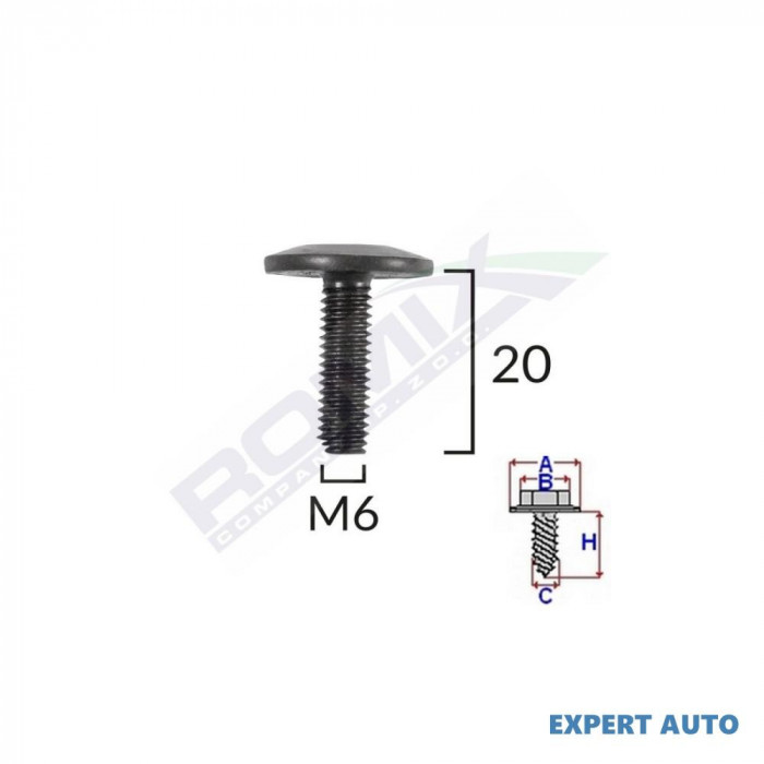 Surub fixare bara protectie m6 pentru vw/peugeot/citroen set 5 buc UNIVERSAL Universal #6