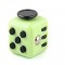 Cub antistres, fidget, verde cu butoane negre, 3x3x3 cm
