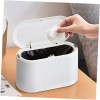 Mini Cos Gunoi Alb, Plastic, 1.6L, Capac Push-Up Cobble - Ideal Servetele, Machiaj, Mici Deseuri