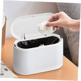 Cumpara ieftin Mini cos de gunoi cu capac detasabil Cobble,plastic, alb