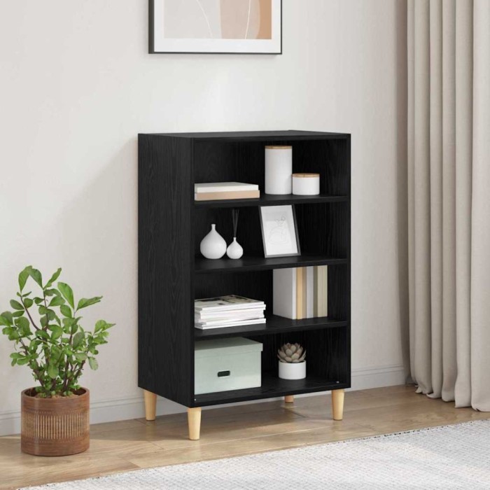 vidaXL Bufet Stejar negru 57 x 35 x 89.5 cm Lemn compozit