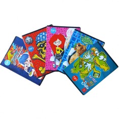 Set de 5 Caiete Tip 1, Linomag&reg;, Pentru scolari si profesori, Modele diverse, A5, 24 FILE, 70gm&sup2;, Multicolor