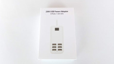 incarcator rapid retea - USB 5V 3A cu 6 porturi pentru telefon, tableta foto
