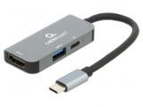 Adaptor USB 3.1 Cablexpert 0.12m Negru 5Gbps Gri, Gembird