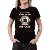 Tricou Dama Pisici cu ilustratie haioasa de pisica zen, marimea S