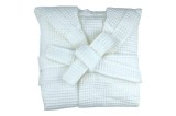 Halat pentru baie Waffle Din Bumbac De Inalta Calitate Cu Guler , 290 gr /mp ,2 buzunare ,cordon de strangere ,Marime S ,Culoare Alb